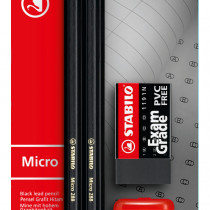 STABILO Exam Grade Graphite Pencil  - Pack of 4 + Eraser + Sharpener - HB